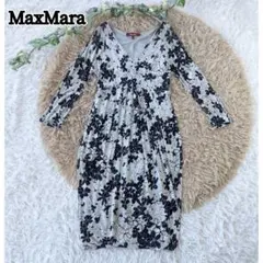 MaxMara マックスマーラ 花柄 ジャージー ワンピース ウエストマーク Sのサムネイル