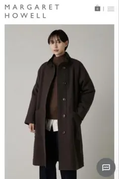 【美品】マーガレットハウエル ベルテッド ロングコート 比翼 ウール M 極美品✨マーガレットハウエル チェスターコート ウール ロング