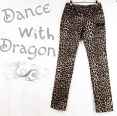 美品☆ ダンスウィズドラゴン ゴルフウエア スリム パンツ ヒョウ柄 レオパード