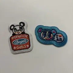 エンジェルブルー　セリア刺繍ステッカー　2セット