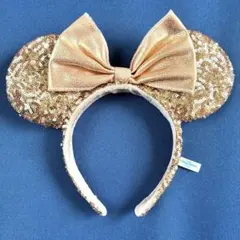 ディズニー リゾート スパンコール カチューシャ ピンクゴールド ミニー