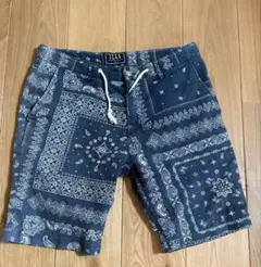 ILLS ハーフパンツ　ペイズリー　ネイビー 短パン M 総柄 ショートパンツ
