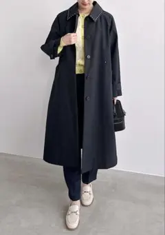 ルーニィ　LOUNIE スタッズ付きブラックロングコート