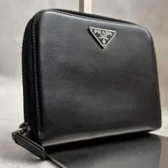 値下げ済み PRADA コンパクトウォレット サフィアーノレザー ブラック