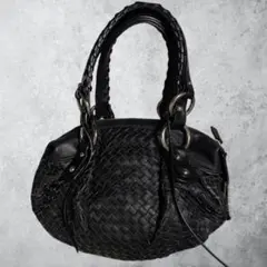 美品 PEAKS PEAK イントレ レザーバッグ 黒 シルバー金具 y2k