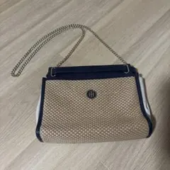 TOMMY HILFIGER ショルダーバッグ ベージュ/ネイビー