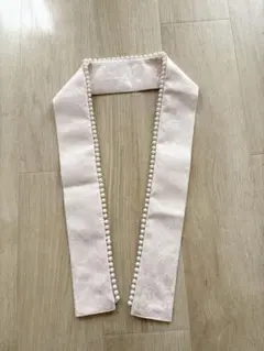 桜模様 ベージュ 重ね襟 パール