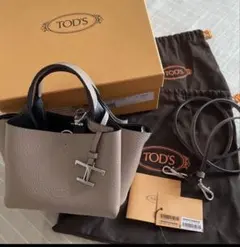 o92【美品】保存袋付 トッズ Tタイムレス ミニ レザー 2wayショルダー 