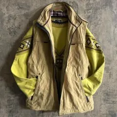 韓国ブランド 切り替え スウェット トレーナー × ヴィンテージ テック系ベスト