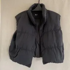 ユニクロC UNIQLO:Cダウンクロップドベスト　ブラックXL