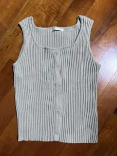 リブ編み タンクトップ