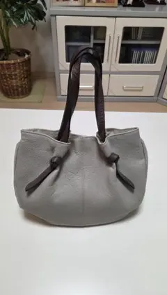 HIROFU ヒロフ トートバッグ 肩掛け ショルダー シボ革 グレージュ