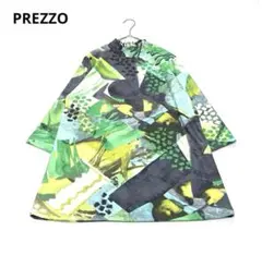 PREZZO 七分袖チュニック　ボタニカル　カラフル　個性的　体型カバー　ML