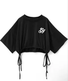 GRLロゴ刺繍 ドロスト 半袖Tシャツ ブラック Fのサムネイル