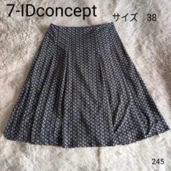 7-IDconcept コンセプト 総柄 フレアスカート サイ38