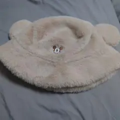 ディズニー　バケハ　ミッキー　ベージュ　もこもこ
