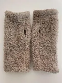 無印良品 再生ポリエステル ボアフリースハンドウォーマー ペールブラウン