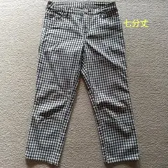 ギンガムチェック カジュアルパンツ サイズ70 七分丈