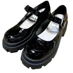 ZARA 厚底 エナメル ローファー 39 ブラック 6.5cmソール