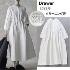 Drawer ドゥロワー シルク チェック ギャザー ティアード ワンピース 
