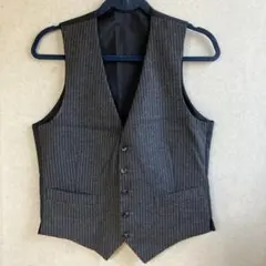 グレー ストライプ スーツベスト