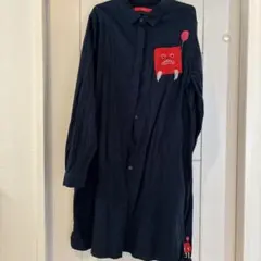 graniph ネイビー シャツワンピース