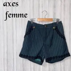 【アクシーズファム】 ショートパンツ ストライプ レース クラシカル ゴム