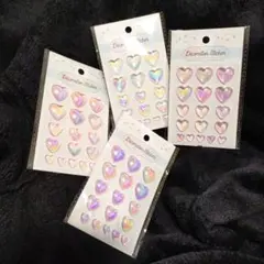 【送料込】デコレーションシール　ハート　4セット