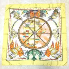 HERMES　エルメス　大判スカーフ　イエロー系