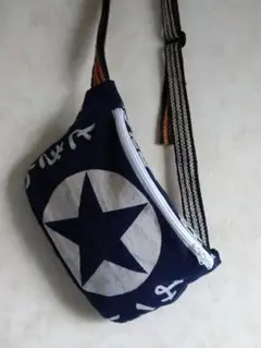 古布　前掛けリメイク　ショルダーバッグ　ハンドメイド Hk181-06.jpg