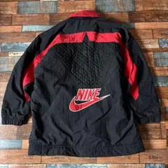 ヴィンテージ90s ナイキPREMIER 刺繍ロゴ ナイロンジャケット 黒赤