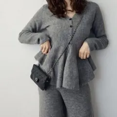 グレー ニット セットアップ [D-14]