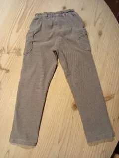 薄茶色系 チェック柄 長ズボン サイドポケット付き