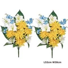 お墓用造花仏花 全長55cm 一対 高品質リアル供花 お盆彼岸仏壇前 NO311