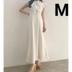 マーキュリーデュオ ノースリーブシャツワンピース ホワイトドット M 量産