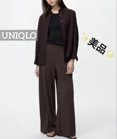 k0649 ✨️美品✨️ UNIQLO クレープジャージーストレートパンツ