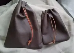 【本革】巾着袋の２個セット