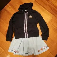 sue フード付きパーカー 140　黒 Jenni デニムスカート　140