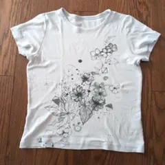 UNDICI-NOVE 花柄プリント グレー　半袖Tシャツ