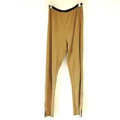 ニコアンド レギンス スパッツ リブ編み ベージュスパッツ 防寒