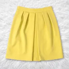 ノーリーズ　タックフレアスカート　イエロー　38 M 日本製　背面ジップ