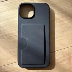 ブラック iPhone15ケース カードポケット付き