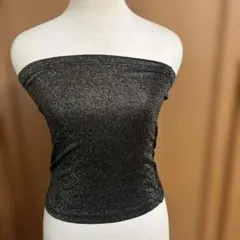 INGNI 黒 ラメ入り ベアトップ チューブトップ