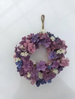 수국이 듬뿍 ♡ 드라이 플라워 리스 15cm 내추럴 인테리어 벽 장식