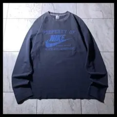 00s NIKE ワッフル サーマル ロンT フェード ネイビー プリントロゴ