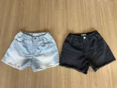 グローバルワーク　デニムショートパンツ　130センチ　2色セット