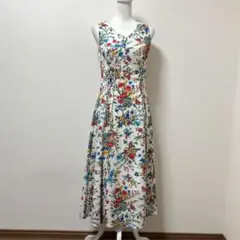 デシグアル花柄 ノースリーブ ロングワンピース リングデザイン - メルカリ