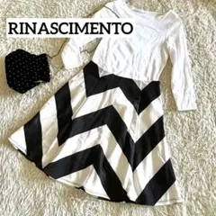 【新品】RINASCIMENTO お洒落フレアスカート モノトーン Sのサムネイル