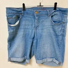 デニム ショートパンツ ジーンズ 大きいサイズ ボトムス ブルーグレー