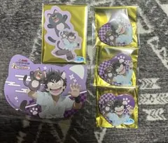 忍たま乱太郎　浜守一郎　ナンジャタウン　ハート缶バッジ　ねこ型カード　ステッカー